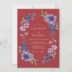 Marsala Atmosphärische Winterhochzeit Einladung