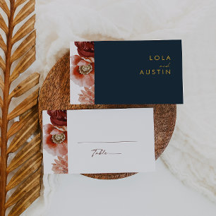 Marsala Autumn Floral Hochzeit von Schiffen Platzkarte