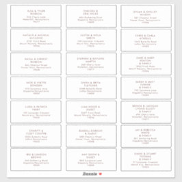 Marsala Autumn Floral | White Guest Address Labels