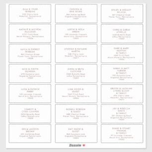 Marsala Autumn Floral   White Guest Address Labels