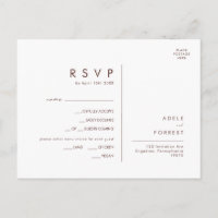Marsala Autumn Floral White Menü RSVP Card