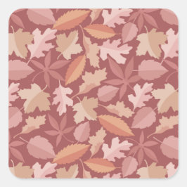 Marsala-Blätter Quadratischer Aufkleber