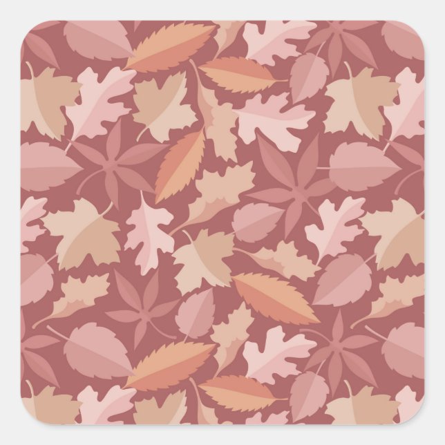 Marsala-Blätter Quadratischer Aufkleber (Vorderseite)