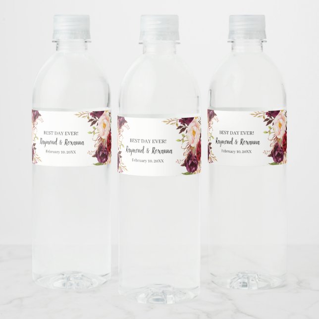Marsala Blume Brautparty Wedding (Flaschen)