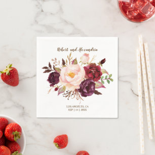 Marsala Blume Brautparty Wedding Empfang N Serviette