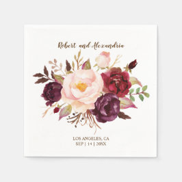Marsala Blume Brautparty Wedding Empfang N Serviette