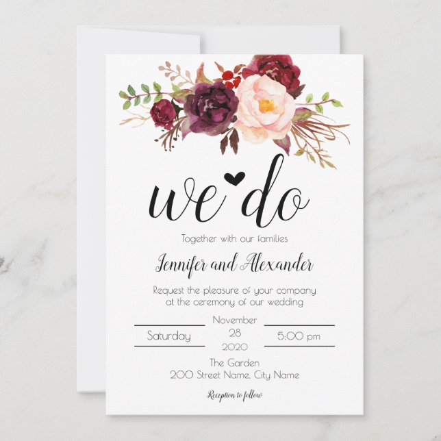 Marsala Blume Wedding (Vorderseite)