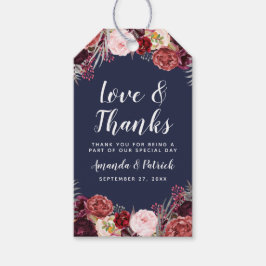 Marsala Blush Peony Gastgeschenk Hochzeit Tags Geschenkanhänger