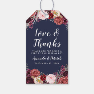 Marsala Blush Peony Gastgeschenk Hochzeit Tags Geschenkanhänger
