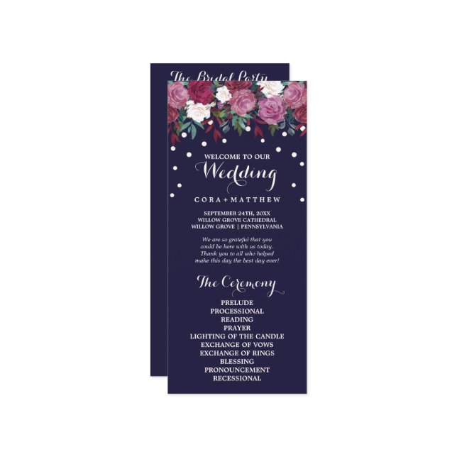 Marsala & Bourgogne Floral sur le programme de mar (Devant/Arrière en situation)