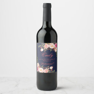 Marsala Burgundy Floral Bridesmaid Vorschlag-3 Weinetikett