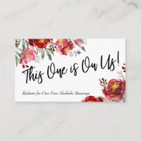 Marsala Burgundy Floral Drink Ticket Beilagen Kart