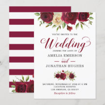 Marsala Burgundy Red Floral Herbst Winter Wedding