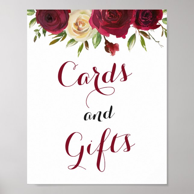 Marsala Cards und Geschenke Hochzeitssegment Braut Poster (Vorne)