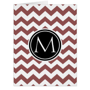 Marsala Chevron décoré d'un monogramme