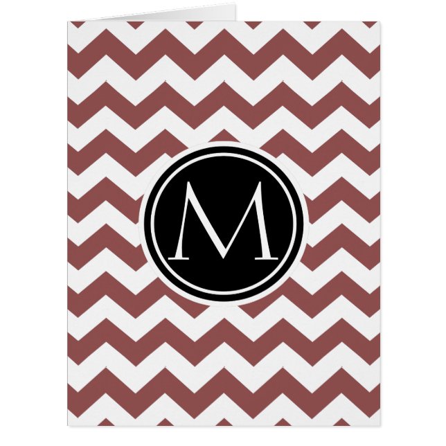 Marsala Chevron décoré d'un monogramme (Devant)