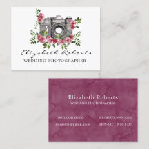 Marsala Chic Floral Camera Wedding Fotograf