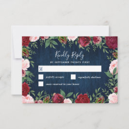 Marsala Country Rustic Wedding RSVP Cards