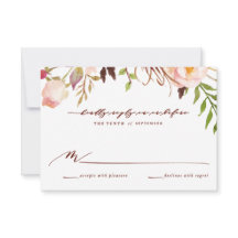 Marsala et Gold Boho Garden Carte de réponse de ma