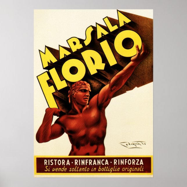 MARSALA FLORIO Italien Weinkultur und Erde Poster (Vorne)