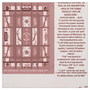 Marsala Girl Power Cut & Sew Foto Frame Pattern Stoff