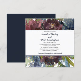 Marsala Gold Floral | Square Wedding Einladung