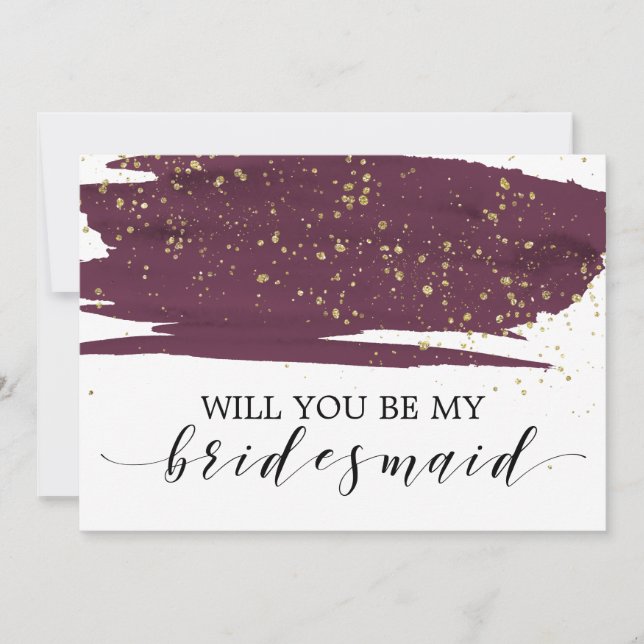 Marsala Gold wird meine Bridesmaid sein Einladung (Vorderseite)