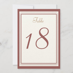 Marsala-Hochzeit-Tischnummernkarten Einladung