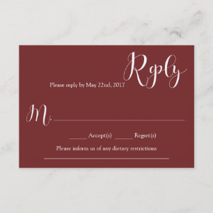 Marsala Hochzeits-Antwort-Karte RSVP Karte