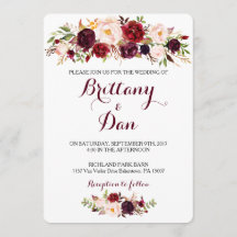 Marsala Hochzeits-Einladung