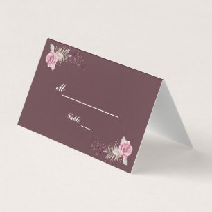 Marsala Maroon Floral Aquarelle Mariage