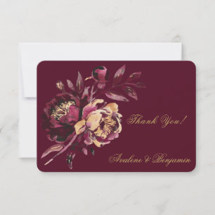 Marsala or Peony Peony Mariage Carte de remercieme