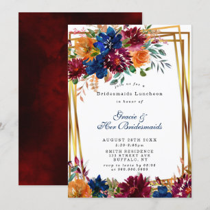 Marsala Orange Floral Bridesmaids Luncheon