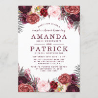 Marsala Peony Fall Boho Paare Dusche Einladungen