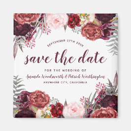 Marsala Peony Hochzeit im Herbst Save the Date Mag Magnet