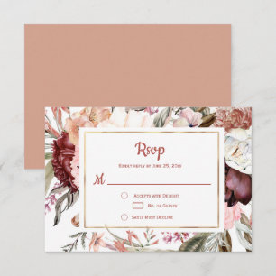 Marsala Pfirsich Terrakotta Rosa Blumen RSVP Karte