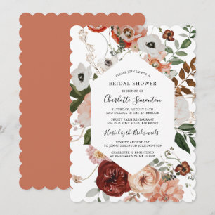 Marsala Pink Terracotta Brautparty Einladung