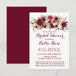 Marsala Red Burgundy Brautparty Einladung