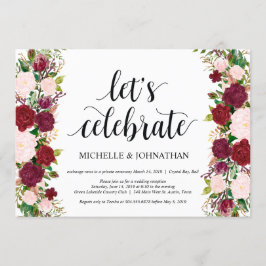 Marsala Rosa Blumen Hochzeit Elopement Empfang Einladung