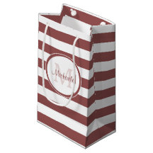 Marsala Roter Mit Monogramm Name und Streifenmuste