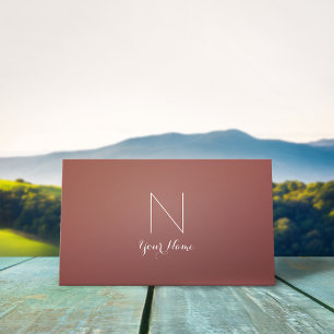Marsala - Trauen verfeinert und mit Monogramm Visitenkarte