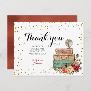 Marsala Travel Theme Danke Karte