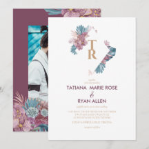 Marsala | Tropische Blätter Blumenhochzeit