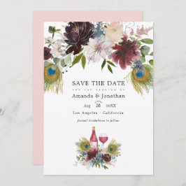 Marsala und Blush Floral Wedding Rett T Save The Date