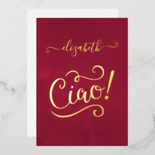 Marsala und Gold Italienischer Wein Junggesellinne Folieneinladung