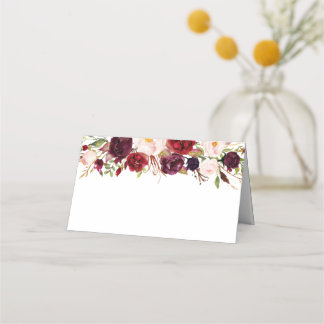 Marsala und Pink Floral Wedelfood Label Cards Platzkarte