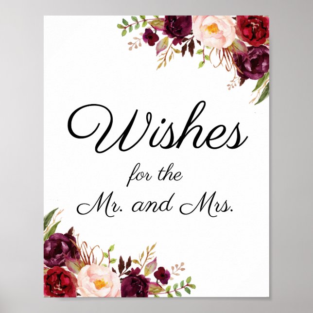 Marsala und Rosa Blumenzwiebeln wünschen ein Zeich Poster (Vorne)