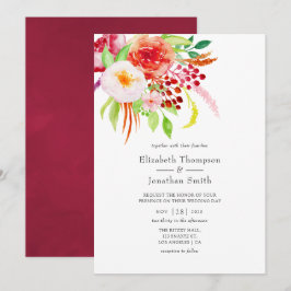 Marsala Vintag Rustic Charm Wedding Einladung