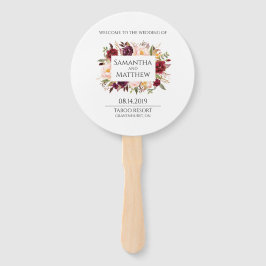 Marsala Wedding Program Round Fächer