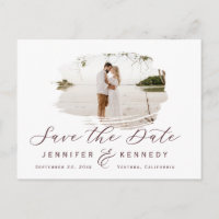 Marsala Wine Romantic Brushed Frame Save The Date
